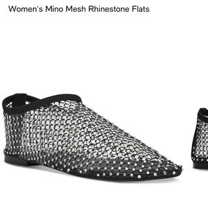 Steve Madden Black Mesh Rhinestone Loafers
